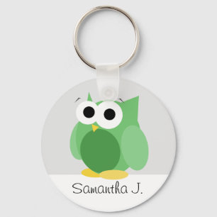 Funny Green Owl - Persoonlijke Sleutelhanger