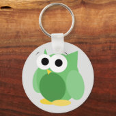 Funny Green Owl Sleutelhanger (Voorkant)