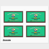 Funny Green Pool Table Snooker Dad Father's Day Rechthoekige Sticker (Vel)