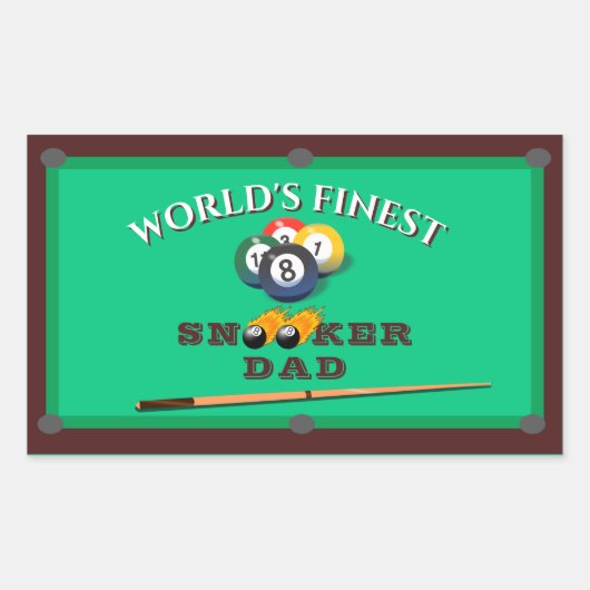 Funny Green Pool Table Snooker Dad Father's Day Rechthoekige Sticker (Voorkant)