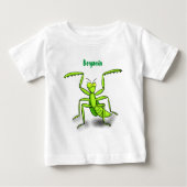 Funny green praing mantis cartoon illustratie (Voorkant)