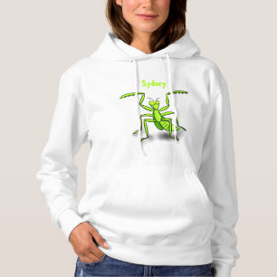 Funny green praing mantis cartoon illustratie hoodie