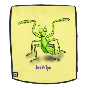 Funny green praing mantis cartoon illustratie rugtassen