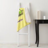 Funny green praing mantis cartoon illustratie sherpa deken (In situ)