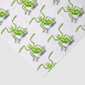 Funny green praing mantis cartoon illustratie tissuepapier (Detail)
