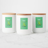 Funny green praing mantis cartoon illustratie voedselcontainer etiket (Flessen)
