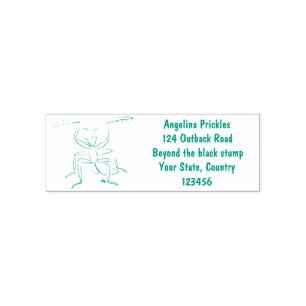 Funny green praing mantis cartoon illustratie zelfinktende stempel