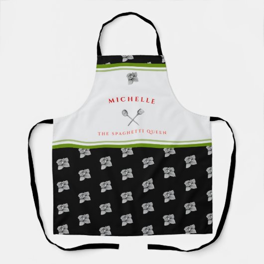 Funny Green Red Black The Spaghetti Queen Schort (Voorkant)
