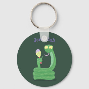 Funny green slang met maraca cartoon humor sleutelhanger