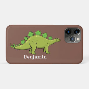 Funny green stegosaurus dinosaur cartoon iPhone 11 pro hoesje