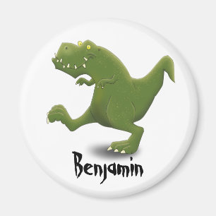 Funny green t rex dinosaur cartoon illustratie magneet