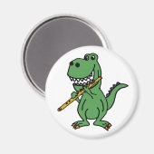 Funny Green T-rex Dinosaur-spelflute Magneet (Voorkant / Achterkant)