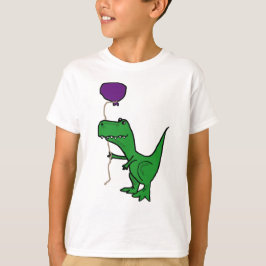 Funny Green Trex Dinosaur Holding ballon T-shirt