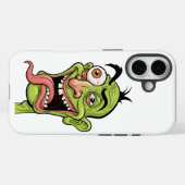 Funny Green Zombie Caricature coque iphone (Verso (horizontal))