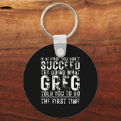 Funny Greg If At First You Don't Succeed Birthday Sleutelhanger (Voorkant)
