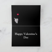 Funny Grey fat cat Valentijn Card Kaart (Binnen)