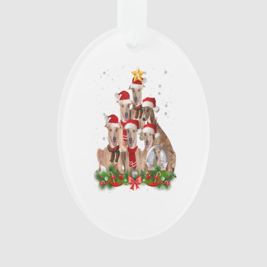 Funny Greyhound Dog Christmas Tree Gift (devant)