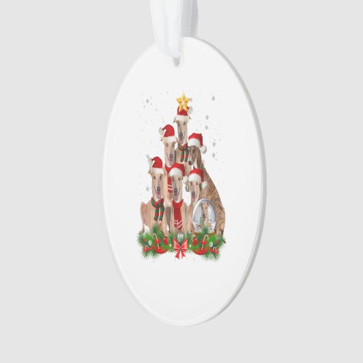 Funny Greyhound Dog Christmas Tree Gift (devant)