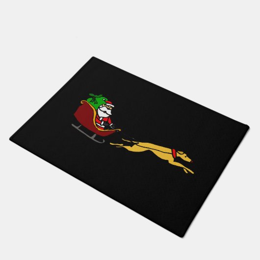 Funny Greyhound Pulling kerstsleigh Deurmat (Schuin)