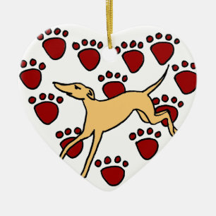 Funny Greyhound Puppy Love Keramisch Ornament