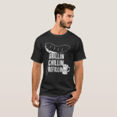 Funny Grill Dad - Grilling Chilling Refill T-shirt (Voorkant volledig)