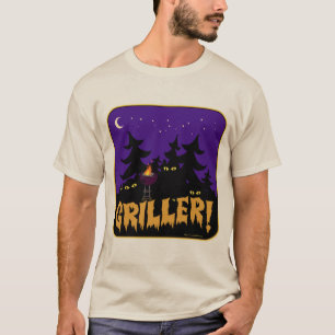 Funny Griller BBQ Horror themed Cartoon Design T-S T-shirt