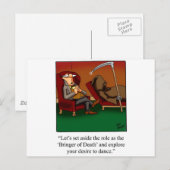 Funny Grim Reaper Dance Cartoon Briefkaart (Voorkant / Achterkant)