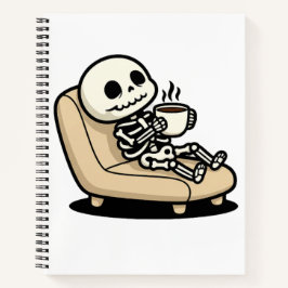 Funny Grim Reaper Drinking Coffee | "Dead Inside"  Notitieboek