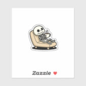 Funny Grim Reaper Drinking Coffee | "Dead Inside" Sticker (Vel)