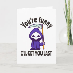 Funny Grim Reaper Skeleton Halloween Costume Kaart