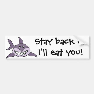 Funny Grinning Gray Shark Cartoon Bumpersticker