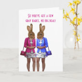 Funny gris cheveux femmes carte d'anniversaire (Fleur jaune)