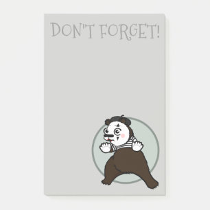 FUNNY GRIZZLY PORTER MIME GRAPHIQUE POST-IT NOTEPA