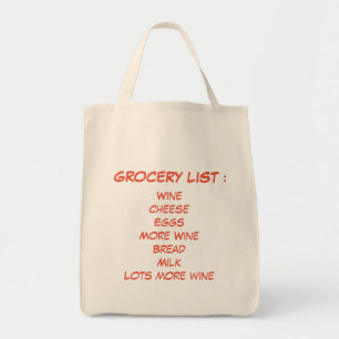 Funny Grocery Quote Canvas tas