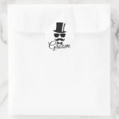 Funny groom ronde sticker (Tas)