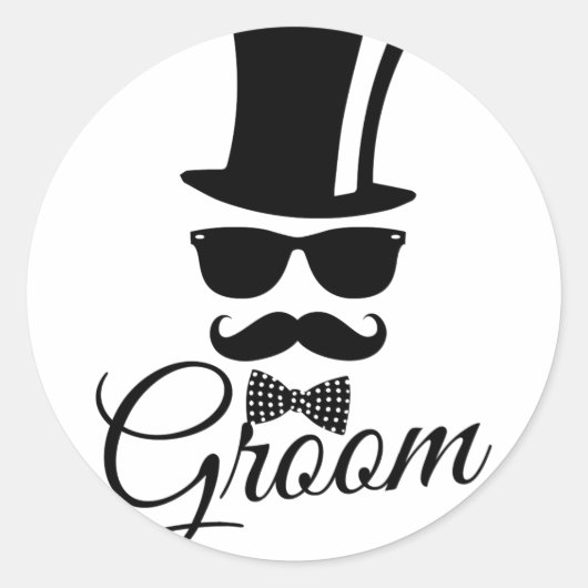 Funny groom ronde sticker (Voorkant)