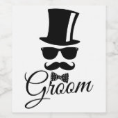Funny groom wijn etiket (Enkel label)