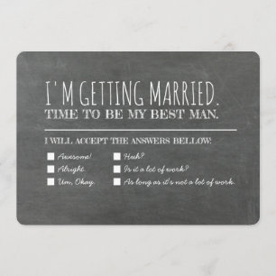 Funny Groomsman Best Man Checklist Voorstel Kaart
