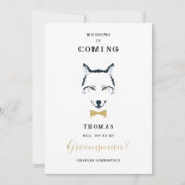 Funny Groomsman Gold Bow Tie Wedding Proposal (Voorkant)