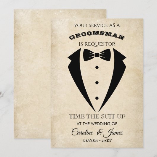 Funny Groomsman  Invitation (Devant / Derrière)