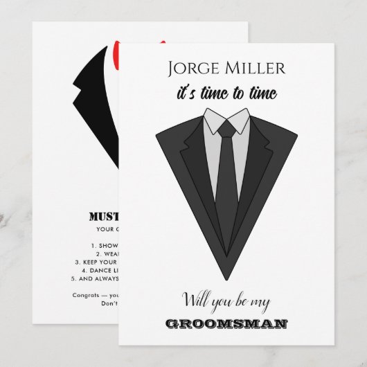 Funny Groomsman  Invitation (Devant / Derrière)