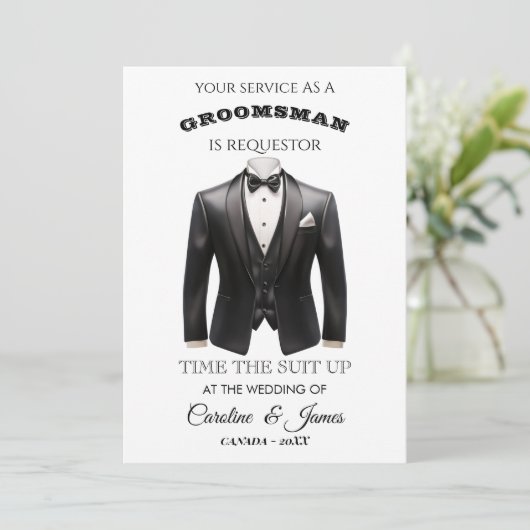 Funny Groomsman  Invitation (Debout devant)