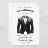Funny Groomsman  Invitation (Devant / Derrière)