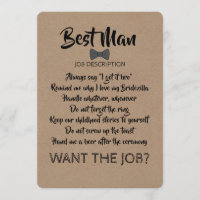Funny Groomsman of Best Man Job Voorstel