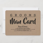 Funny Groomsman of Best Man Service proposal Kaart (Voorkant)