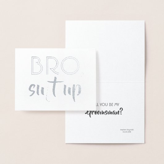 Funny Groomsman of Best Man Voorstel Folie Kaarten (Display)