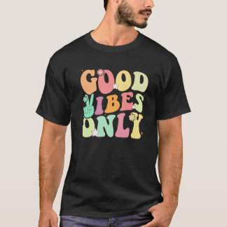 Funny Groovy Good Vibes Only Summer Vacsit Posit T-shirt
