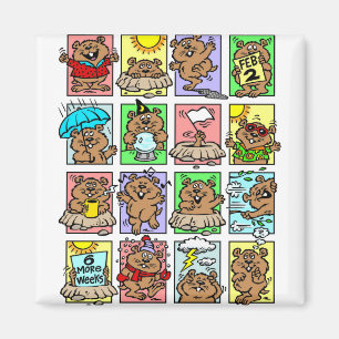 Funny Groundhog Day Cartoons Magneet