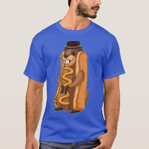 Funny Groundhog Day Ground Hog Hotdog Groundhog T-shirt