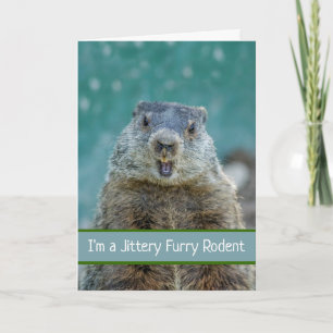Funny Groundhog Day met Jittery Furry Rodent Kaart